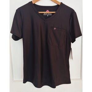 BNWT Black Natural Uniforms Scrub Top Size Small